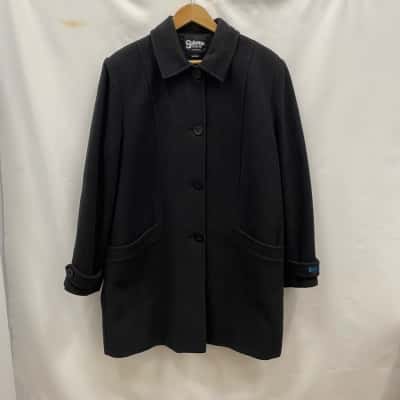 Sabena Fashions of Melbourne Women's Size 16 Wool & Cashmere Blend Winter Coat Dark Grey 