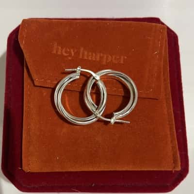  Women's Hoop Earrings - Silver 