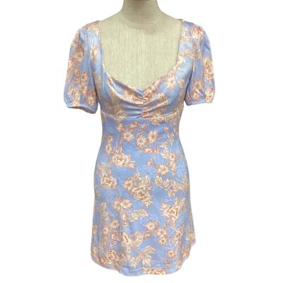 NEW - Kookai Womens  Size 36 Floral Dress Blue 