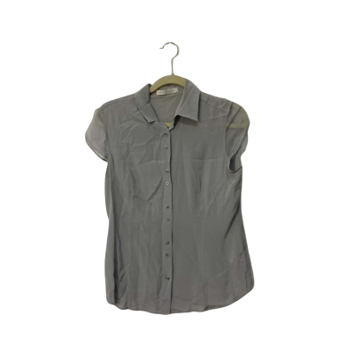 Rhodes & Beckett Size 12 Grey 100% silk short sleeve shirt