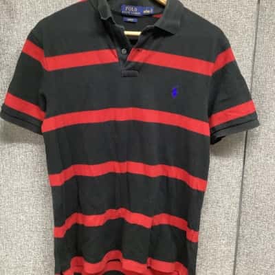 Polo Ralph Lauren Mens Shirt  Size L Black  / Red / Striped 