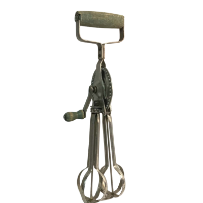 Antique Metal Mixer Wooden Handle 1900s 