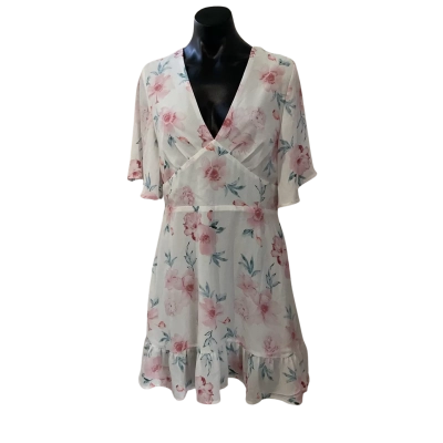 Ally Fashion Womens  Size 12 Casual Dress Floral / Pink  / White 