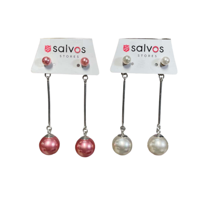 Bauble Drop Earrings with Screw-in Studs