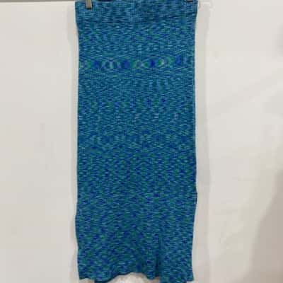Ghanda Womens  Size S Midi Skirt Blue / Green / Pattern 