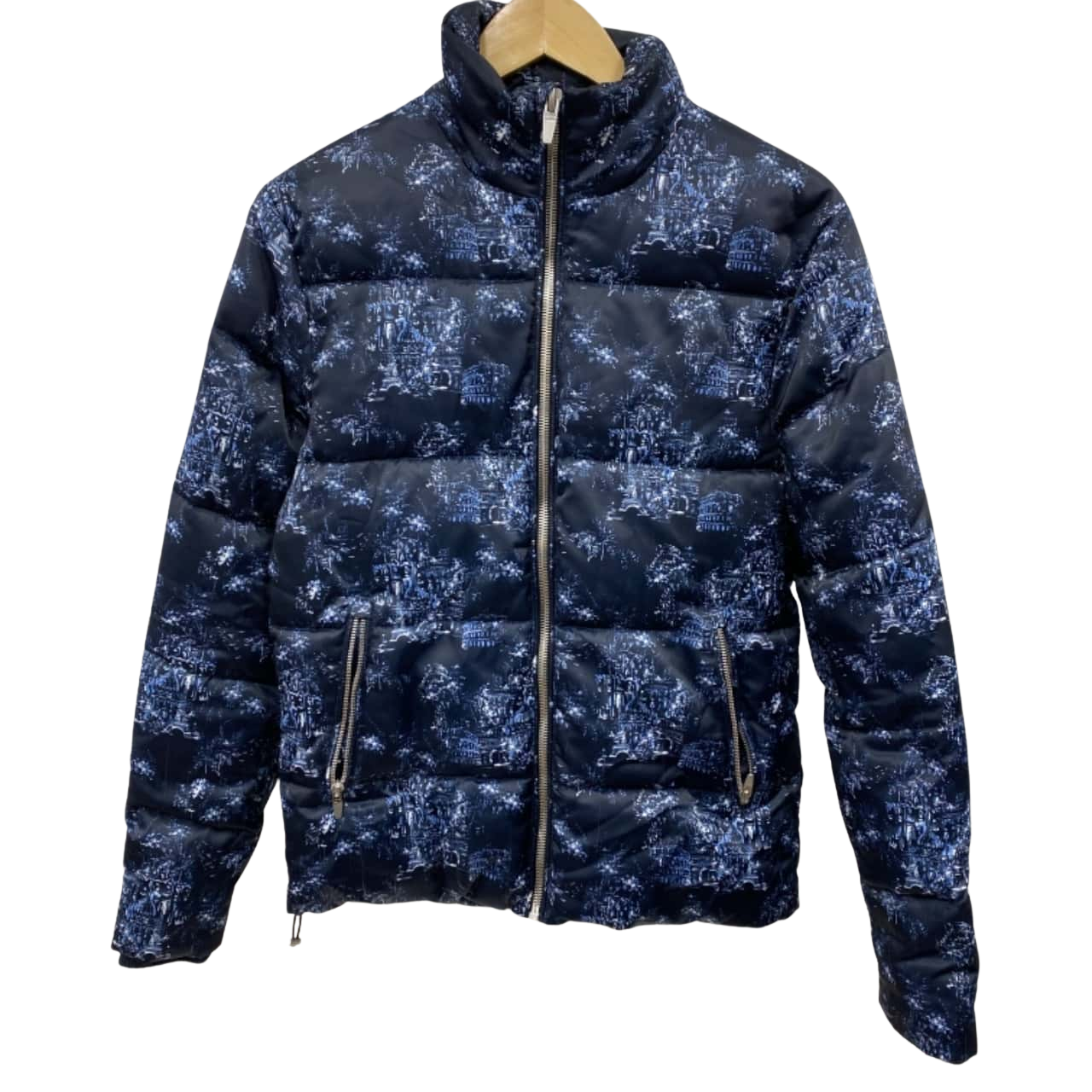 Zara Man Mens Size S Bomber / Puffer Blue / Pattern Jacket