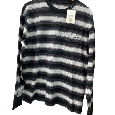Levi's Mens  Size M Long Sleeve Top Black  / Grey / Striped 
