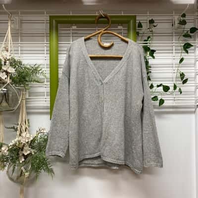 Meg by Design Womens  Size S Wool Button Down Cardigan Grey 