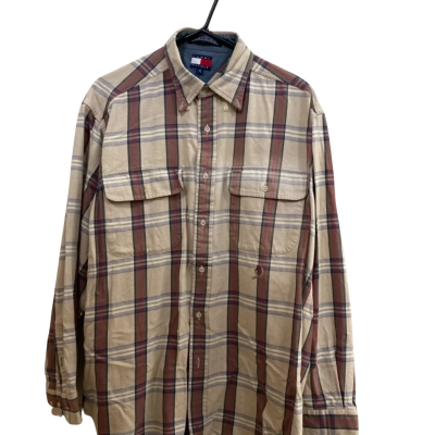 Tommy Hilfiger Mens  Size M Long Sleeve Top Blue / Checked / Cream / Red 
