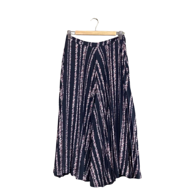 Tokito Womens Size 8 Pleated Skirt Floral / Multicoloured / Navy Blue / Pink / White 