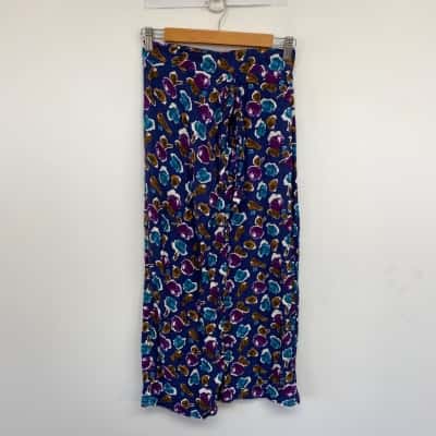 Country Road Blue Floral Midi Skirt  Size 10 