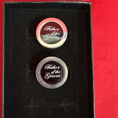  Men’s Father of the Groom Silver Tone Cufflinks 