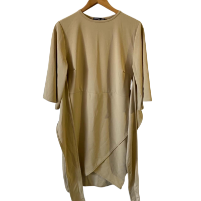 Boohoo Womens Size 18 Wrap Dress Taupe