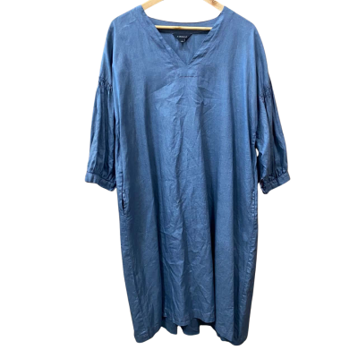 Tirelli Dark Grey Linen Dress Size L
