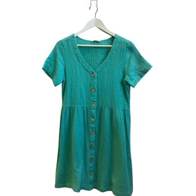 BNWT Rockmans Women's Size 10 Short Sleeve Mini Dress Turquoise 