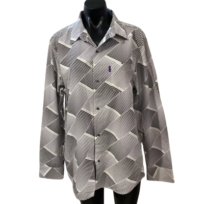 Billabong Mens  Size L Long Sleeve Shirt Black  / Pattern / White 