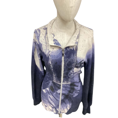 MONARI -  Womens  Size 40 Cardigan Blue / Pattern With Zip