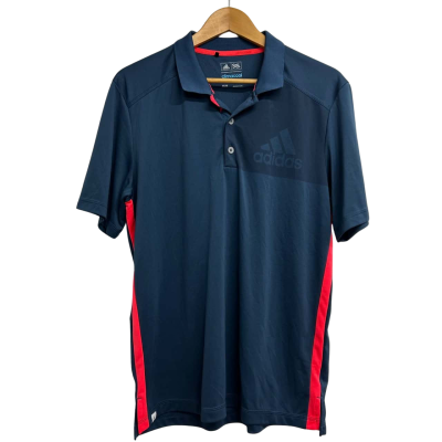 Adidas Mens Size M Navy Blue Polo