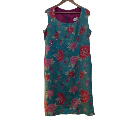 Vintage*.  Pure Silk Evening Dress.    Size 12-14 