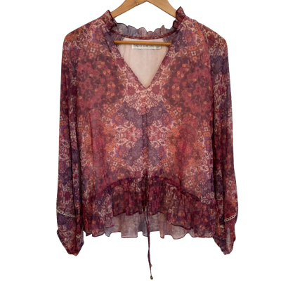 Three of Something Womens  Size S Long Sleeve Top Multicoloured / Pink  / Purple 