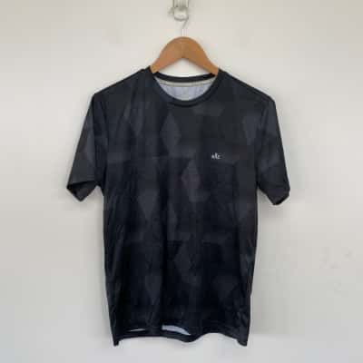 Allz Silver Black Grey Sport T-shirt Size M 