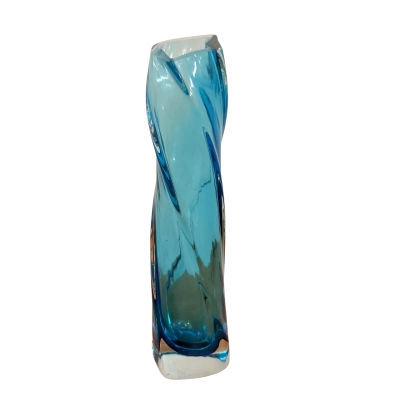 Glass Vase Murano Style Blue