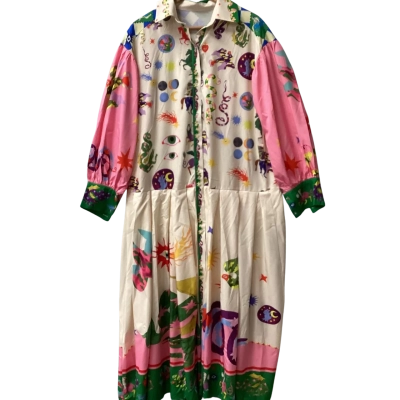  Womens  Size L Casual Dress Multicoloured Embroidered 
