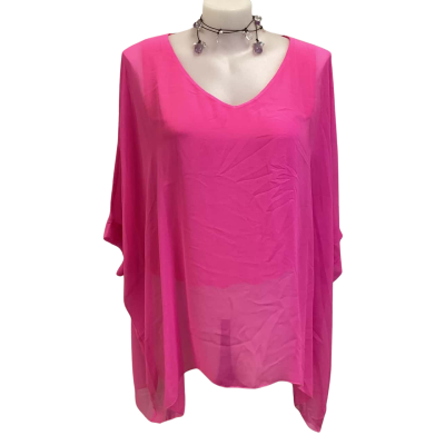  Sonia Stradiotto Couture- Sheer V Top Pink OSFM