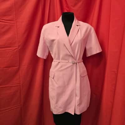 Zara Womens  Size L Tailored Wrap Linen Dress with Belt
