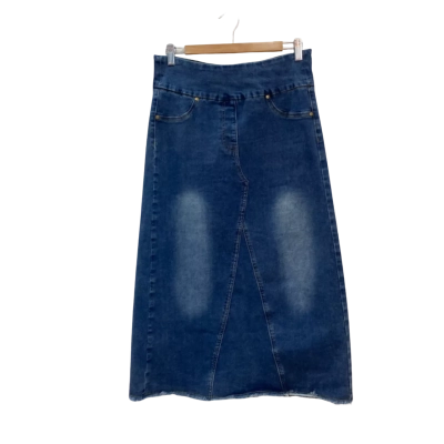 Boho Bird Womens  Size 10 Denim Maxi Skirt Blue 