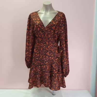 Minkpink Women's Size M Long Sleeve Wrap Around Mini Dress - New With Tags