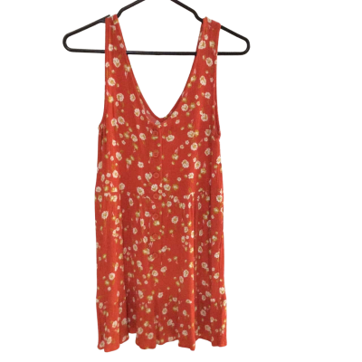 Nunui Womens  Size 8 Sleeveless Top Cream / Floral / Mustard / Orange 