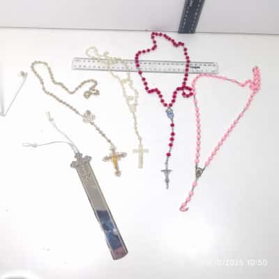 Rosary Beads Bundle PreOwned As Is And Bookmark 