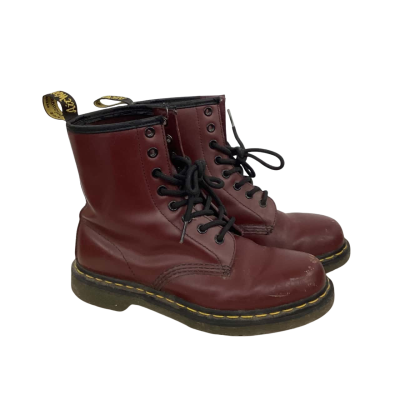 Dr Martens Womens  Size US 7 Maroon/ Cherry Red 1460 8 Hole Boots (As Is - Scuffs on Toes)