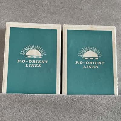 P & O Orient Lines Vintage Sealed Playing Cards Advertising Neptune. 2 Packs: Blue Green and Coral.