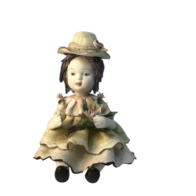 Seated Girl Holding Flowers