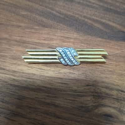 Golden Sparkly Bar Brooch