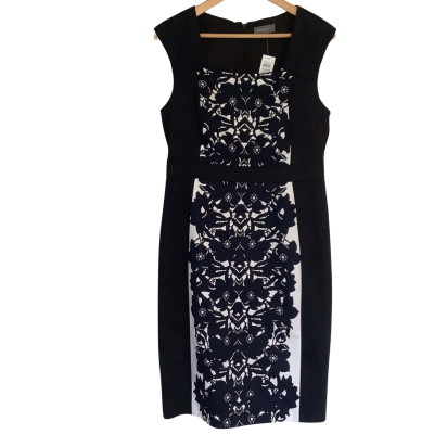 Jacqui-E.  Brand New.  Dark Navy Floral. Events Dress  Size 12 