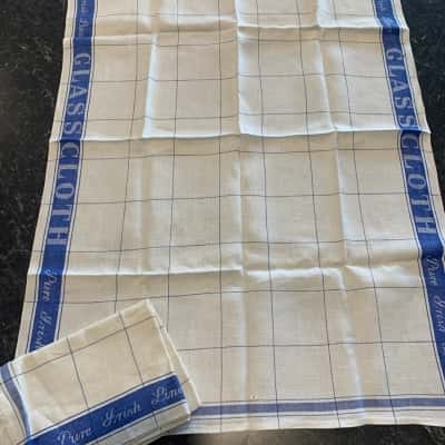 Vintage Pure Irish Linen Glass Cloths - Set of 2