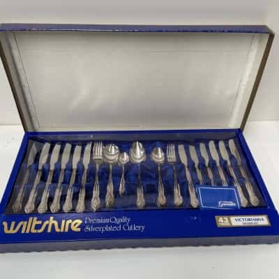 Wiltshire 43 piece Victoriananna silver plate cutlery set