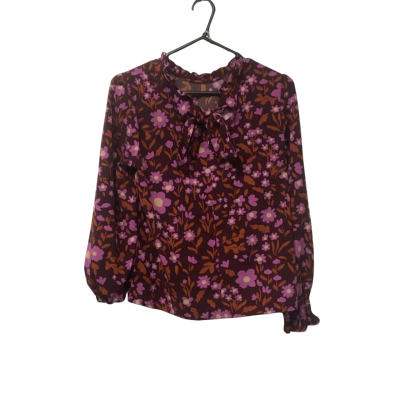 Womens  Princess Highway Size 8 Blouse Floral Maroon and Orange Blouse