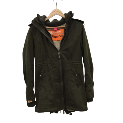 Superdry Mens  Size M Hood Jacket / Winter Coat Green 