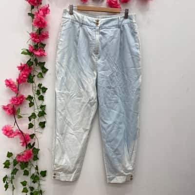 Sussan Womens Ankle Length Pants Size 12 Light Blue 