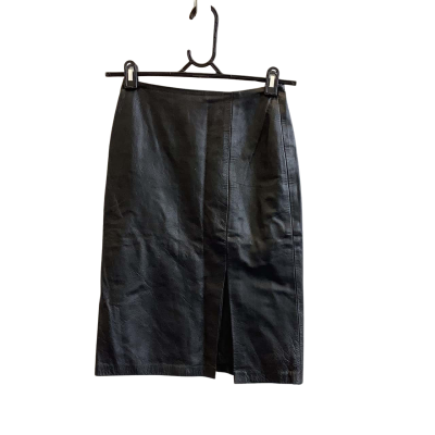 Atelier Women's Size 6 Vintage Leather Skirt Black  