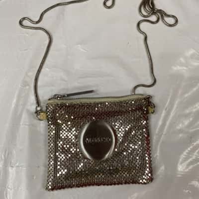 Mimco Womens mini Meah Pouch / Shoulder Bag Snake print / Silver 