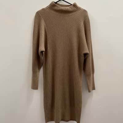 Witchery Womens  Size S Long Sleeve Dress Taupe 