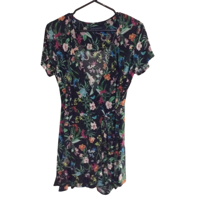 French Connection Womens  Size 8 Short Sleeve Jumpsuit Floral 