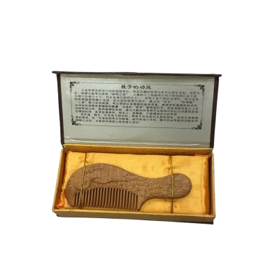 Vintage Traditional Chinese Wooden Massage Comb In Box