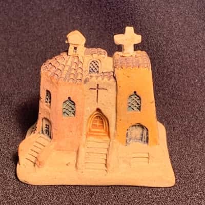 Miniature Terracotta Clay Mission Church