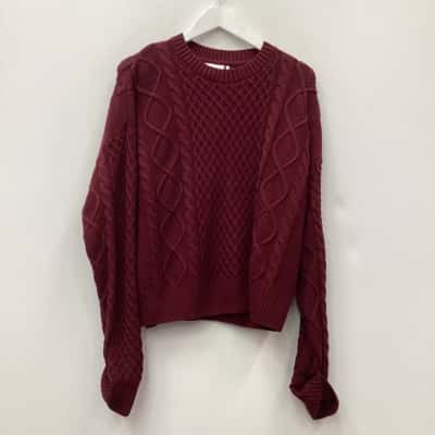 Jeanswest Womens Jumper Burgundy Size L 